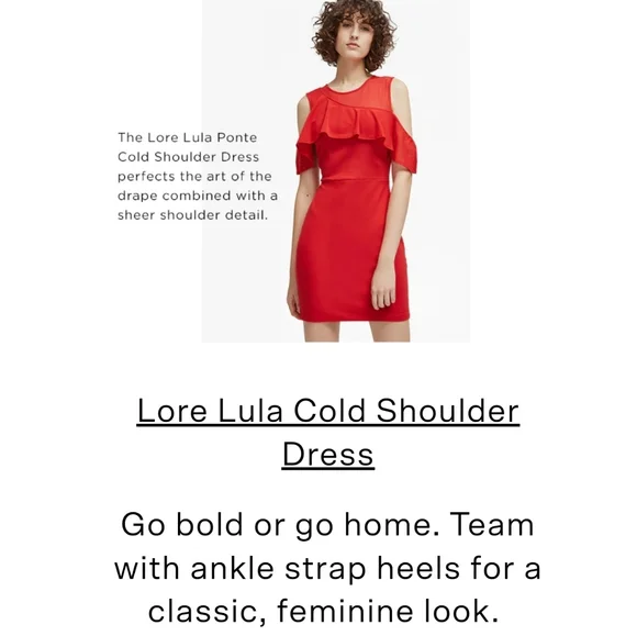 FRENCH CONNECTION Asymmetric Shoulder Dress Ruffle Mini Red Sz 2 - Picture 6 of 9